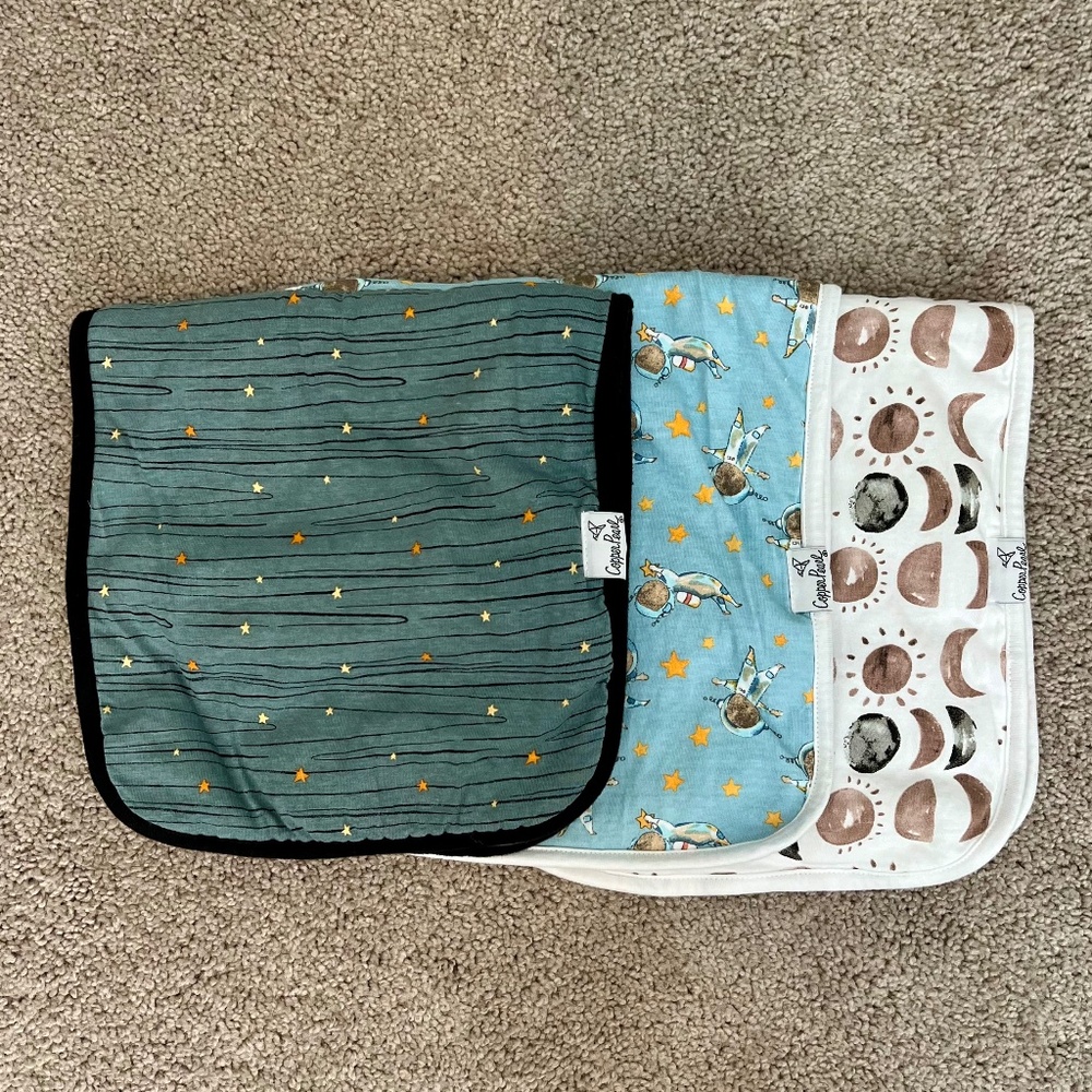 Copper Pearl Burp Clothes